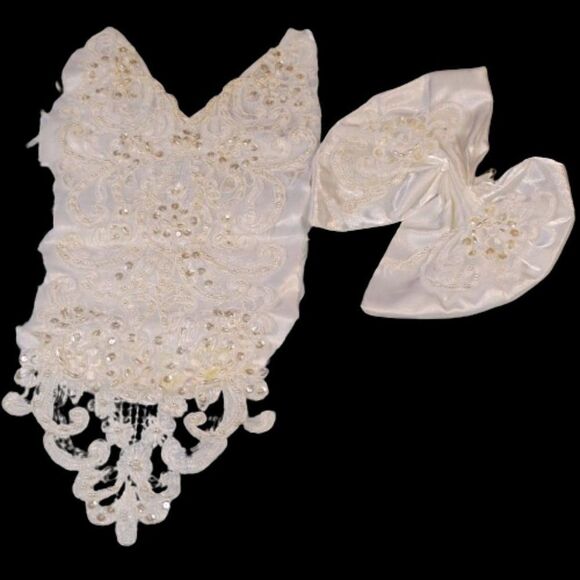 Vintage Crafting Supplies 2 Misc Trim Pieces Beaded Sequined Laced - Picture 2 of 10